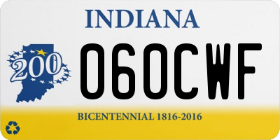 IN license plate 060CWF