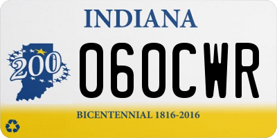 IN license plate 060CWR