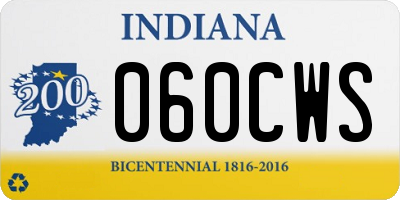 IN license plate 060CWS