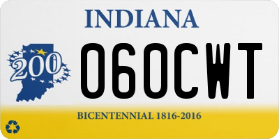 IN license plate 060CWT