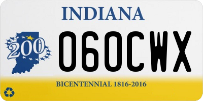IN license plate 060CWX