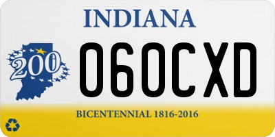 IN license plate 060CXD