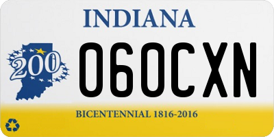 IN license plate 060CXN