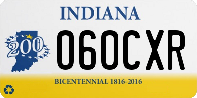 IN license plate 060CXR