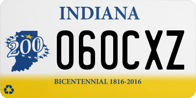 IN license plate 060CXZ