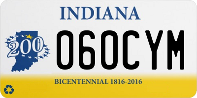 IN license plate 060CYM
