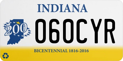IN license plate 060CYR