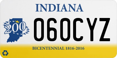 IN license plate 060CYZ