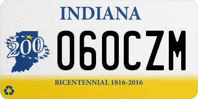 IN license plate 060CZM
