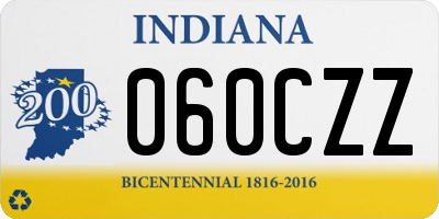 IN license plate 060CZZ