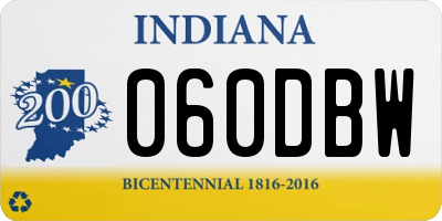 IN license plate 060DBW