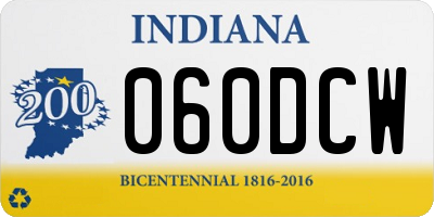 IN license plate 060DCW