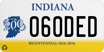 IN license plate 060DED