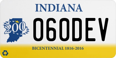 IN license plate 060DEV