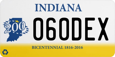 IN license plate 060DEX