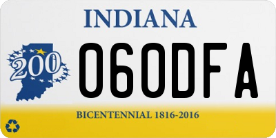 IN license plate 060DFA