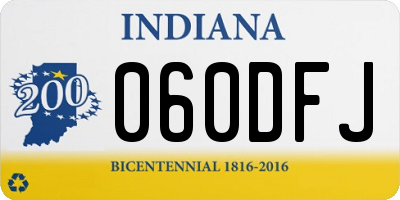 IN license plate 060DFJ