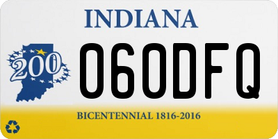IN license plate 060DFQ