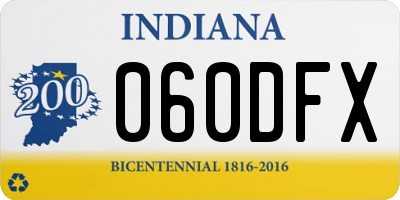 IN license plate 060DFX