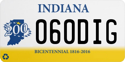IN license plate 060DIG