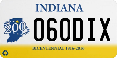 IN license plate 060DIX