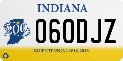 IN license plate 060DJZ