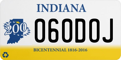IN license plate 060DOJ