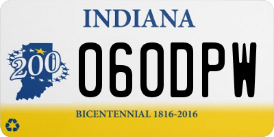 IN license plate 060DPW