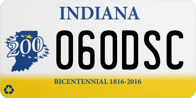 IN license plate 060DSC