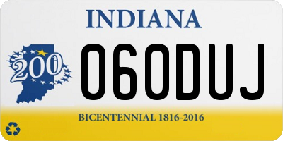 IN license plate 060DUJ