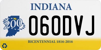 IN license plate 060DVJ
