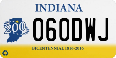IN license plate 060DWJ