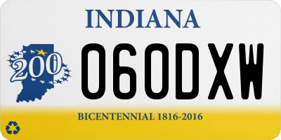 IN license plate 060DXW
