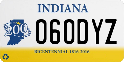 IN license plate 060DYZ