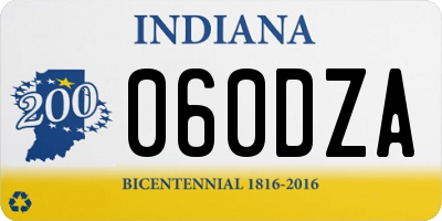 IN license plate 060DZA