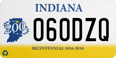 IN license plate 060DZQ