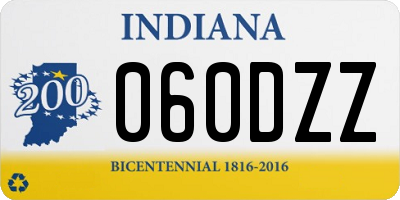 IN license plate 060DZZ
