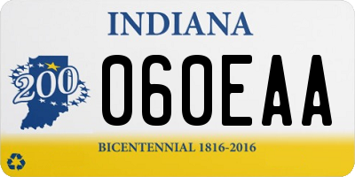 IN license plate 060EAA