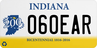 IN license plate 060EAR