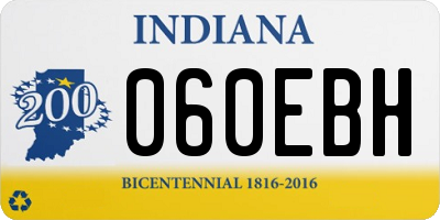 IN license plate 060EBH