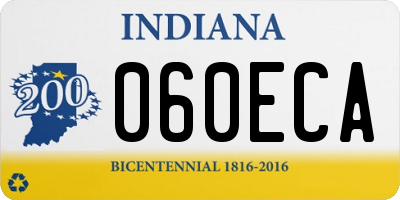 IN license plate 060ECA