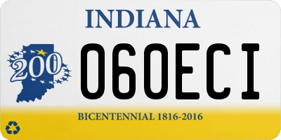 IN license plate 060ECI