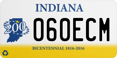 IN license plate 060ECM