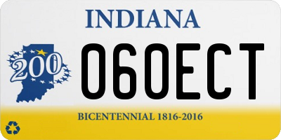 IN license plate 060ECT