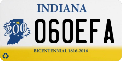 IN license plate 060EFA