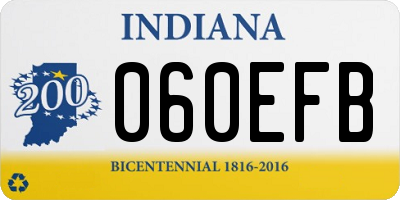 IN license plate 060EFB