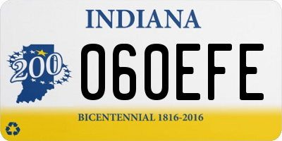 IN license plate 060EFE
