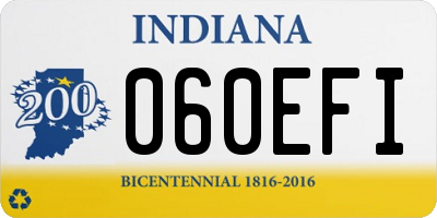 IN license plate 060EFI
