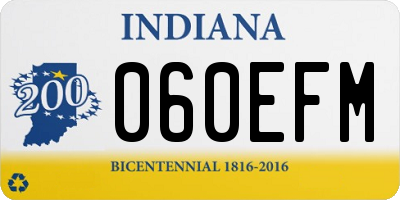 IN license plate 060EFM