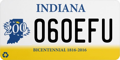 IN license plate 060EFU